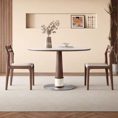 french vintage round ceramic dining table for home interiors