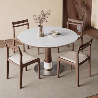 french vintage round ceramic dining table for home interiors