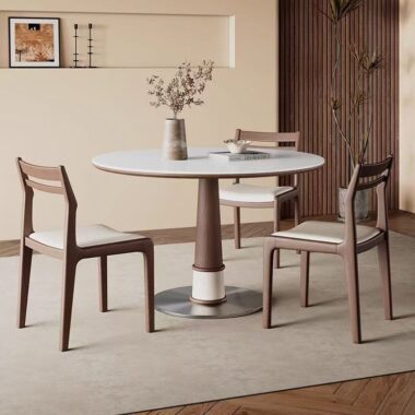 french vintage round ceramic dining table for home interiors