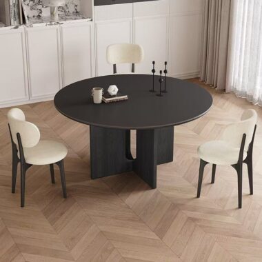 French vintage round ceramic dining table for home interiors