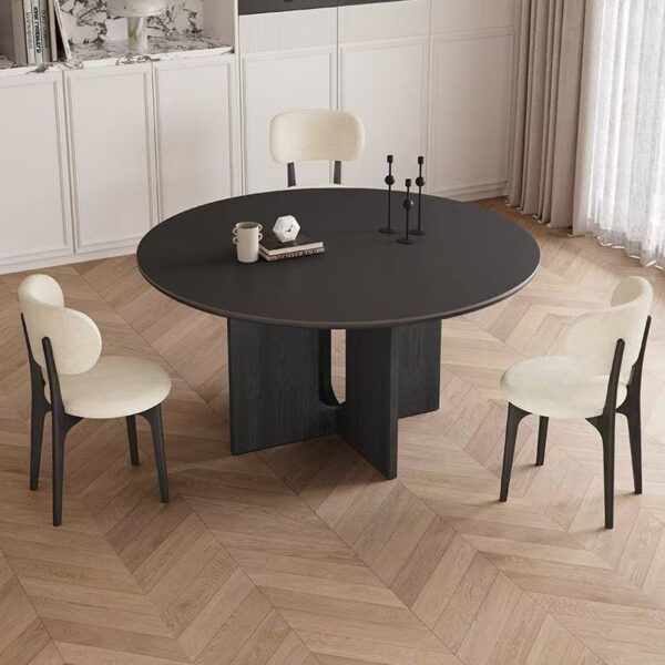 French vintage round ceramic dining table for home interiors