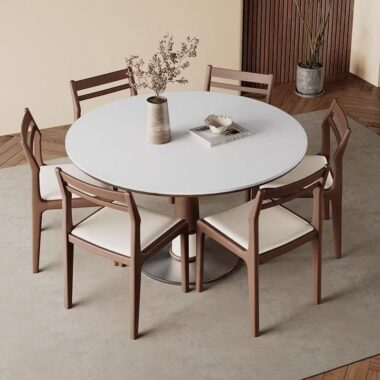 french vintage round ceramic dining table for home interiors