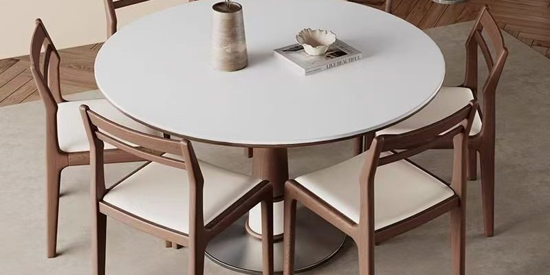 french vintage round ceramic dining table for home interiors