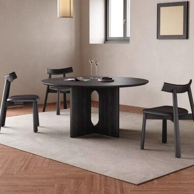 French vintage round ceramic dining table for home interiors