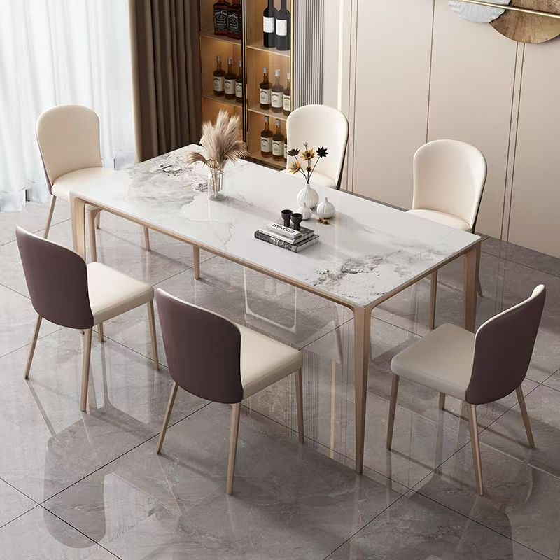 Glossy modern luxury rectangular ceramic dining table