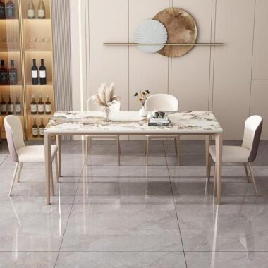 Glossy modern luxury rectangular ceramic dining table