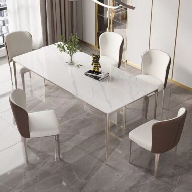 Glossy modern luxury rectangular ceramic dining table