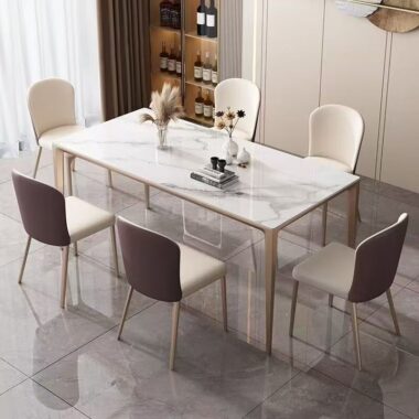Glossy modern luxury rectangular ceramic dining table