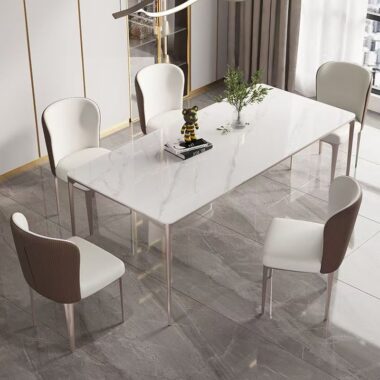 Glossy modern luxury rectangular ceramic dining table