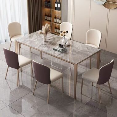Glossy modern luxury rectangular ceramic dining table