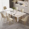 high-end modern rectangular ceramic dining table for homes