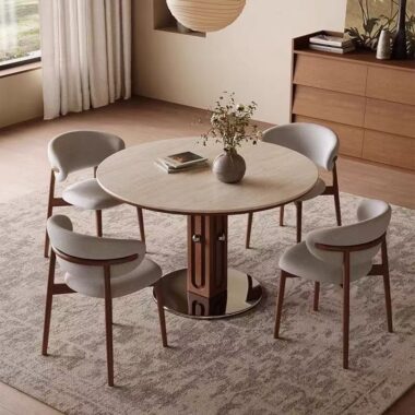 oriental round ceramic dining table for small home interiors