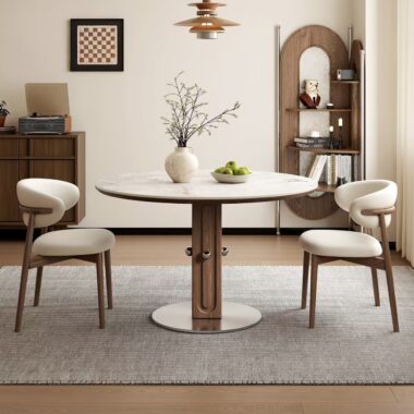 oriental round ceramic dining table for small home interiors