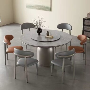 High-end rotating round ceramic dining table for home