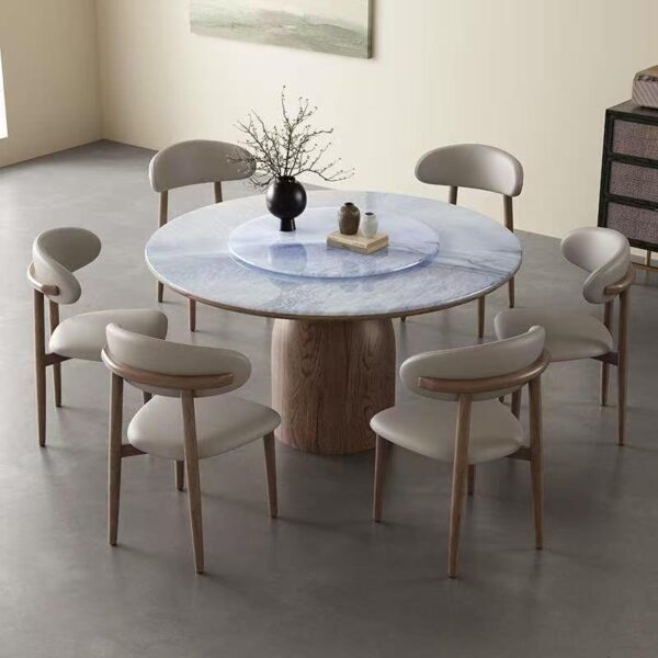 High-end rotating round ceramic dining table for home