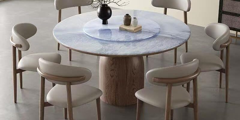 High-end rotating round ceramic dining table for home