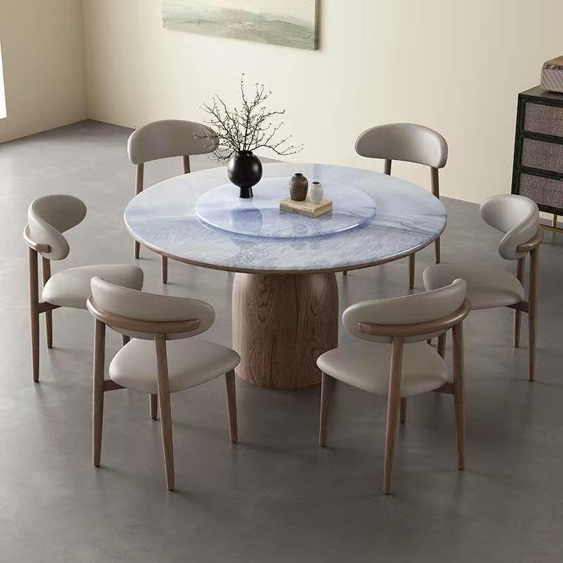 High-end rotating round ceramic dining table for home