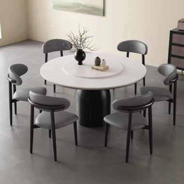 High-end rotating round ceramic dining table for home
