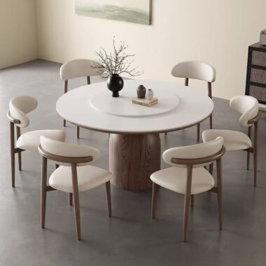 High-end rotating round ceramic dining table for home