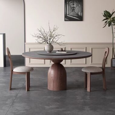High-end rotating round ceramic dining table for home