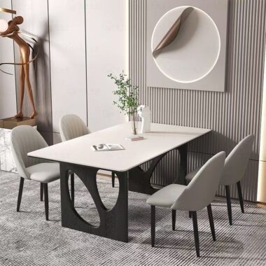 High-quality modern rectangular ceramic dining table for homes