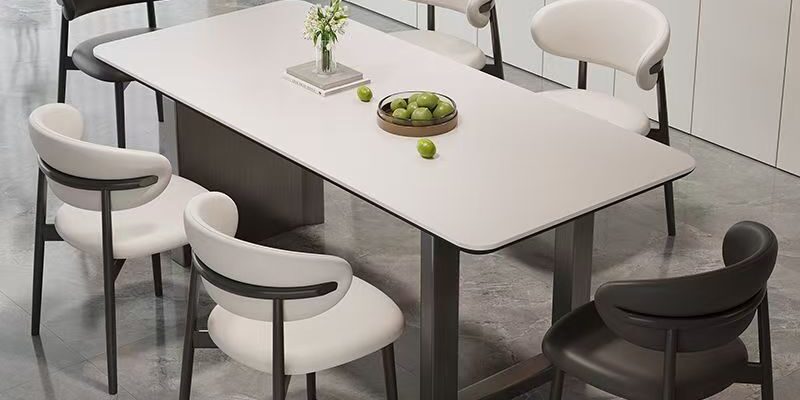 Italian art luxury ceramic rectangular dining table for homes