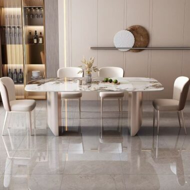 Italian light luxury rectangular ceramic dining table for homes