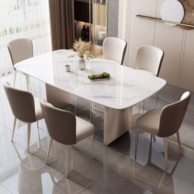 Italian light luxury rectangular ceramic dining table for homes
