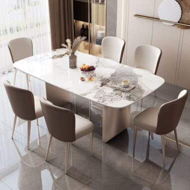 Italian light luxury rectangular ceramic dining table for homes