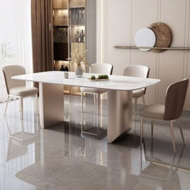 Italian light luxury rectangular ceramic dining table for homes