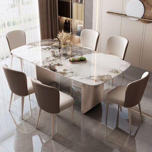 Italian light luxury rectangular ceramic dining table for homes