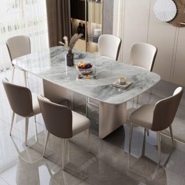 Italian light luxury rectangular ceramic dining table for homes