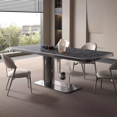 Italian minimal luxury rectangular ceramic dining table for homes