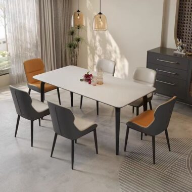 Italian minimal modern ceramic rectangular dining table