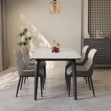 Italian minimal modern ceramic rectangular dining table