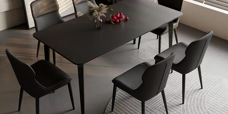 Italian minimal modern ceramic rectangular dining table