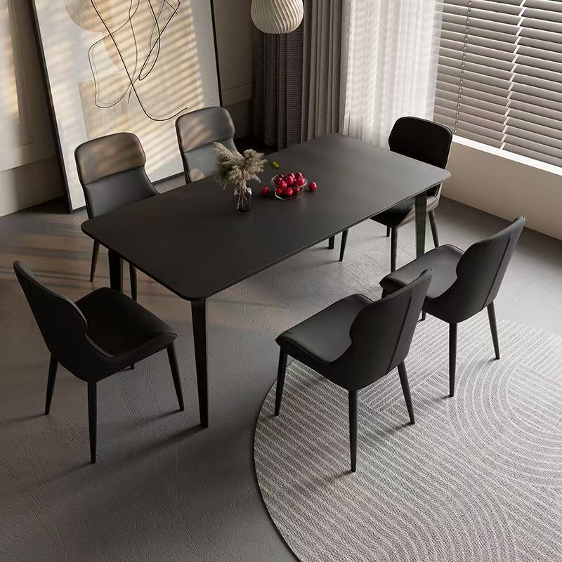 Italian minimal modern ceramic rectangular dining table