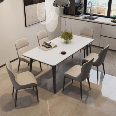 Italian minimal modern ceramic rectangular dining table