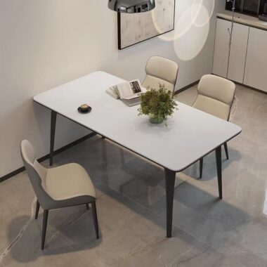 Italian minimal modern ceramic rectangular dining table