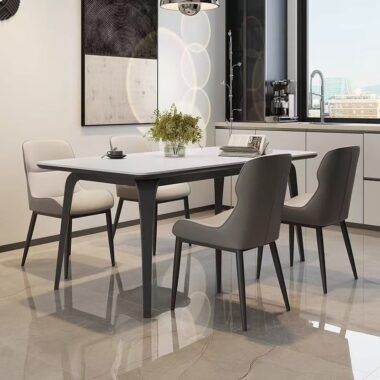 Italian minimal modern ceramic rectangular dining table