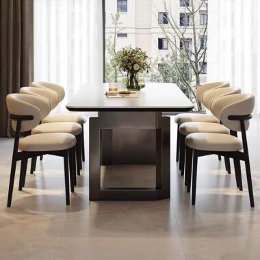 Italian minimalist rectangular ceramic dining table for homes