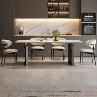 Italian minimalist rectangular ceramic dining table for homes
