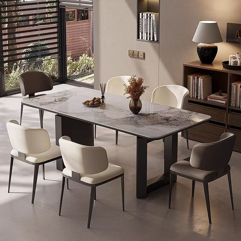 Italian minimalist rectangular ceramic dining table for homes
