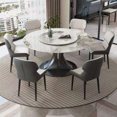 Italian modern luxury round ceramic dining table for homes