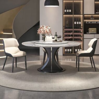 Italian modern luxury round ceramic dining table for homes