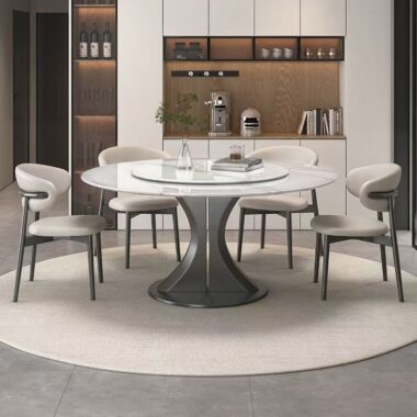 Italian modern luxury round ceramic dining table for homes