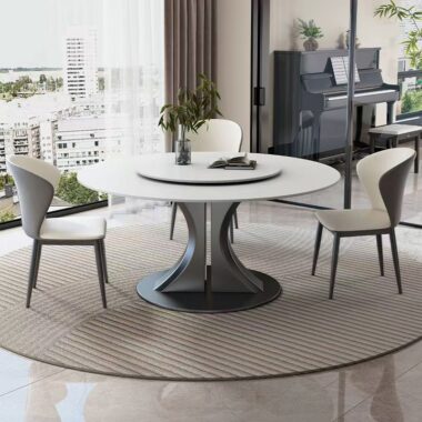 Italian modern luxury round ceramic dining table for homes