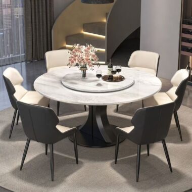Italian modern luxury round ceramic dining table for homes