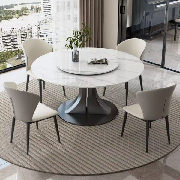 Italian modern luxury round ceramic dining table for homes