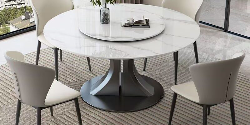 Italian modern luxury round ceramic dining table for homes